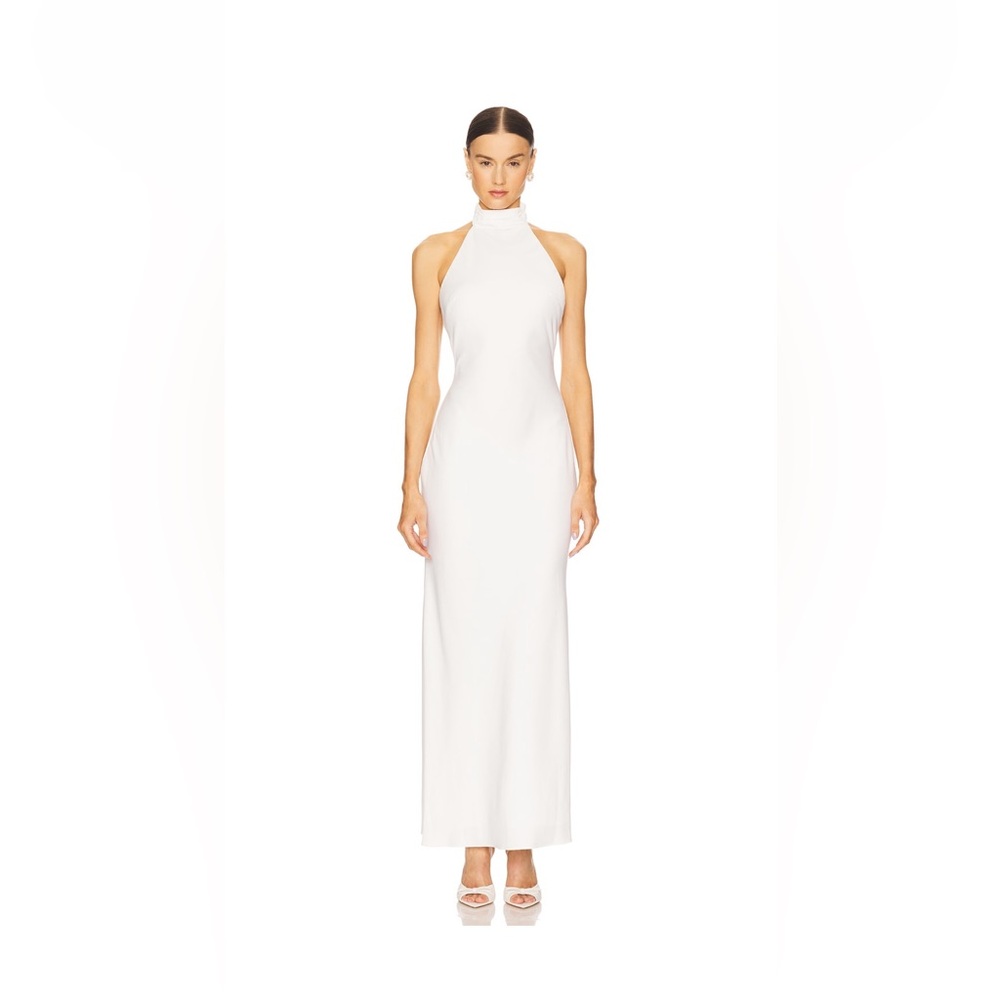 Misha x Revolve Evianna Satin Gown in Ivory